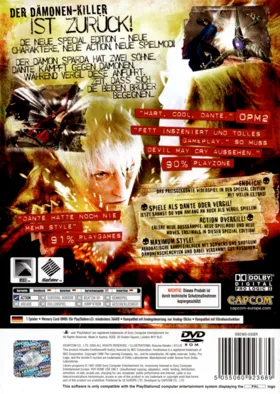 Devil May Cry 3 - Special Edition (Japan) box cover back